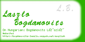 laszlo bogdanovits business card